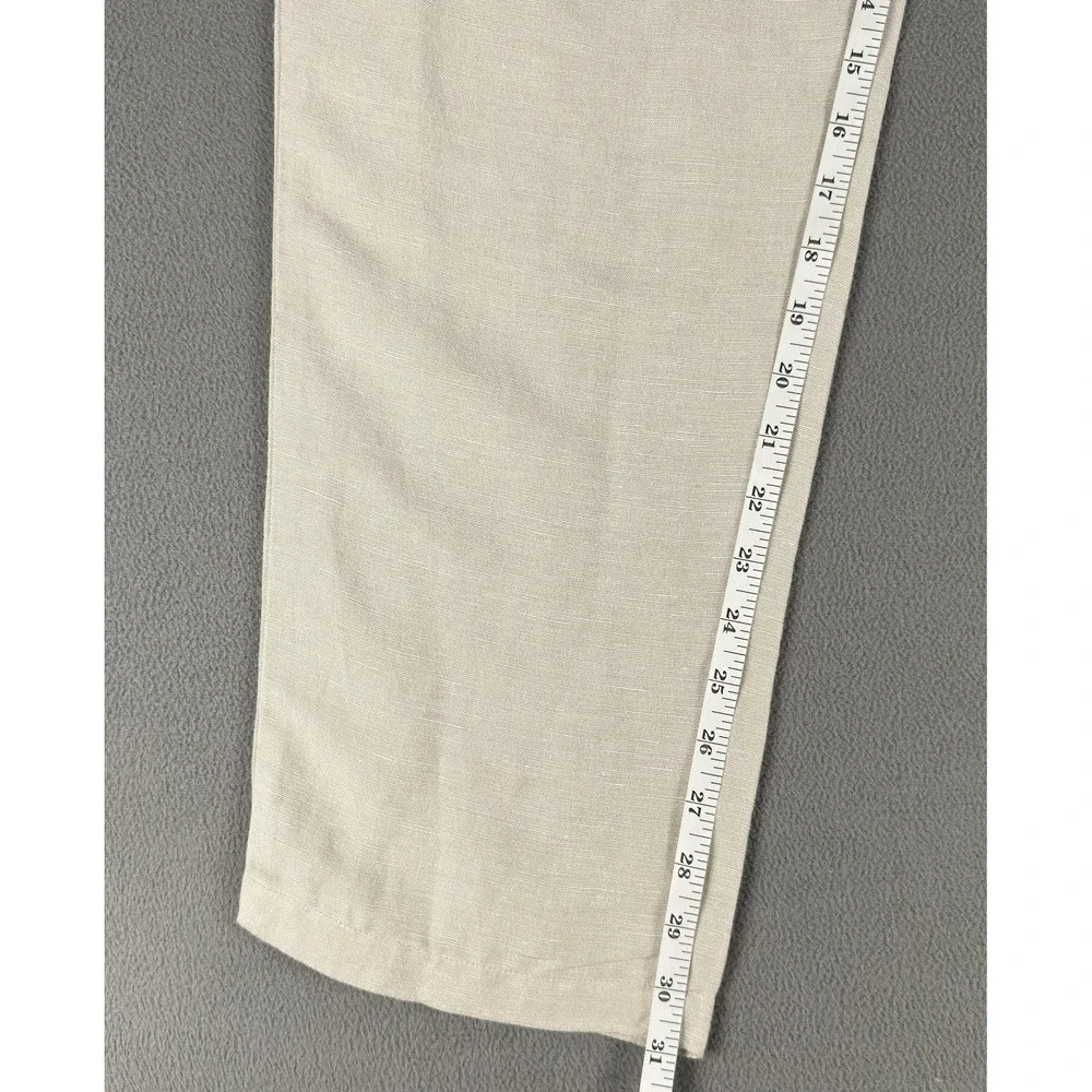 Magaschoni Pants Mens 34x31 Khaki Beige Linen Minimalist Resort Beach New